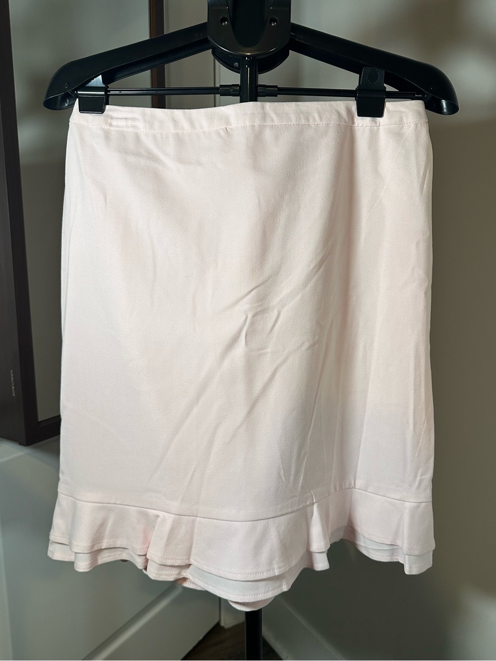 Vintage Y2K Worthington Stretch Pink Ruffle Hem Skirt Size 12